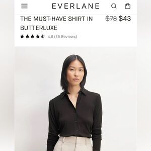 Everlane The Must-Have Shirt in Butterluxe -BLACK